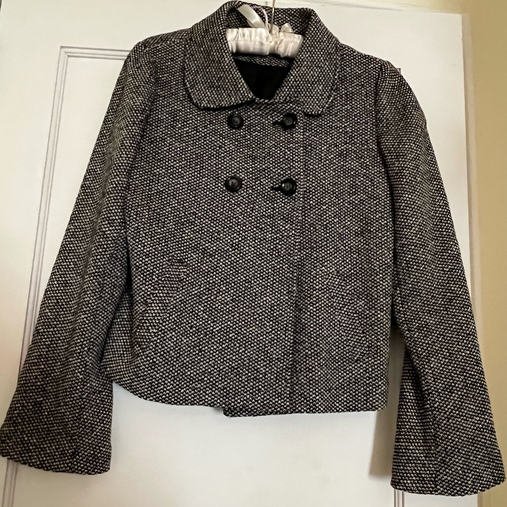 Marco Selini Wool Blend Jacket /Bow on Back size 6 Made in USA